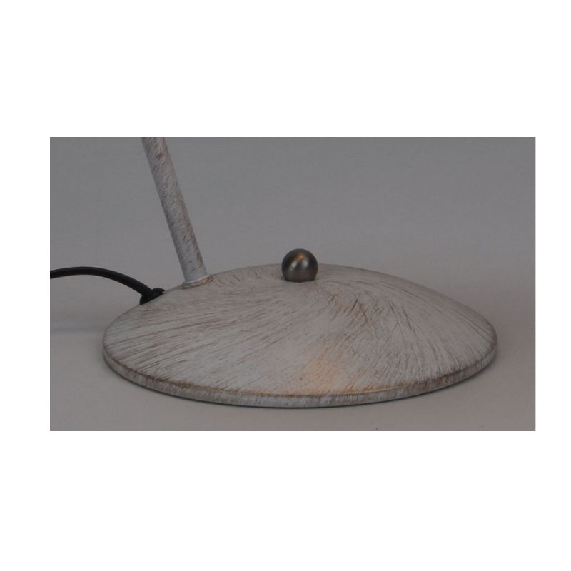 Lampada da tavolo con funzione di regolazione del paralume in metallo e oro bianco spazzolato