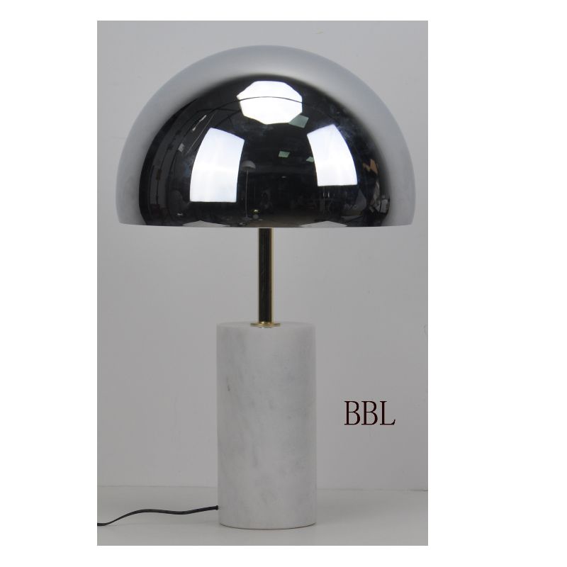 Lampada da tavolo a LED con base in marmo bianco