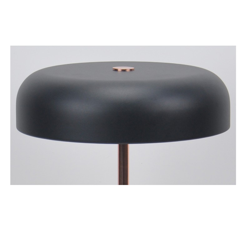 Lampada da tavolo a LED con base in marmo nero e paralume in metallo