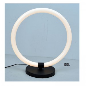 Lampada da tavolo a LED con anello circolare acrilico
