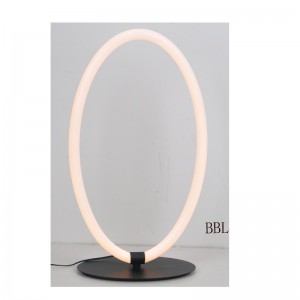 Lampada a tavola LED con tubo ovale acrilico