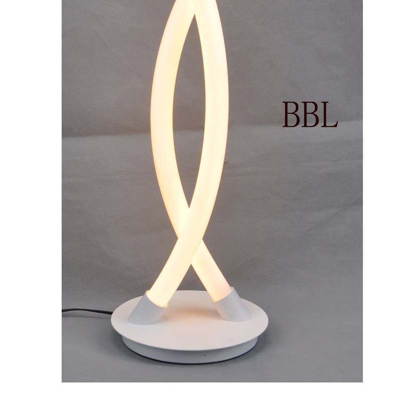 Lampada da tavolo a LED con tubo in acrilico X e senza ombra