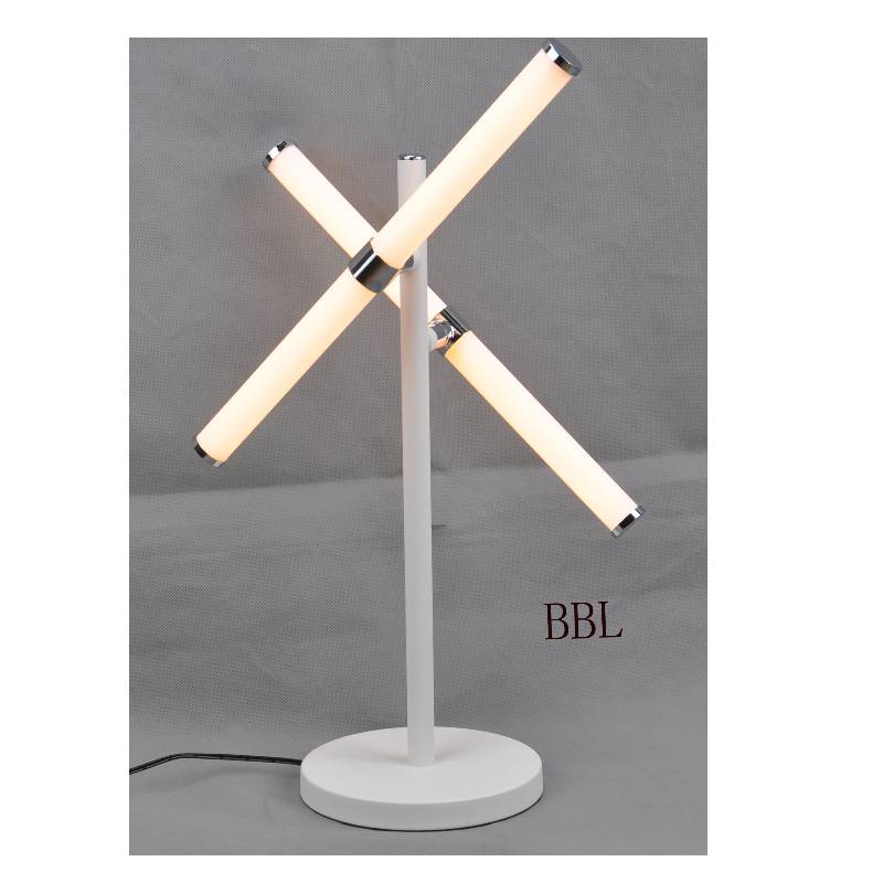 Lampada da tavolo a LED con tubo acrilico girevole 2 pezzi, senza ombra